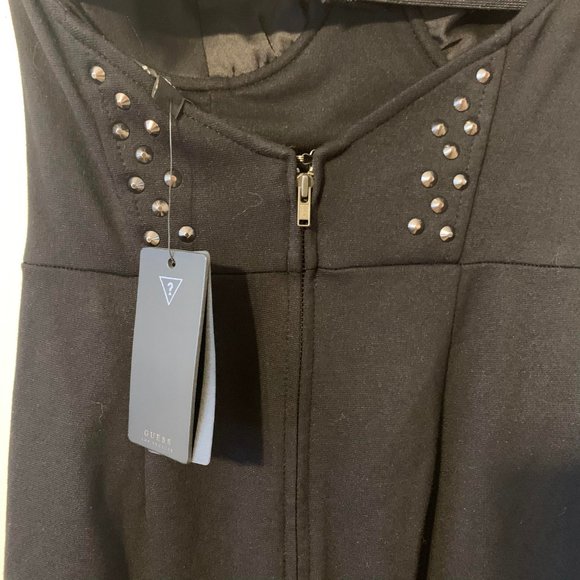 GUESS Studded Tube Strapless Cocktail New Black Dress Sz 2 - Picture 8 of 9